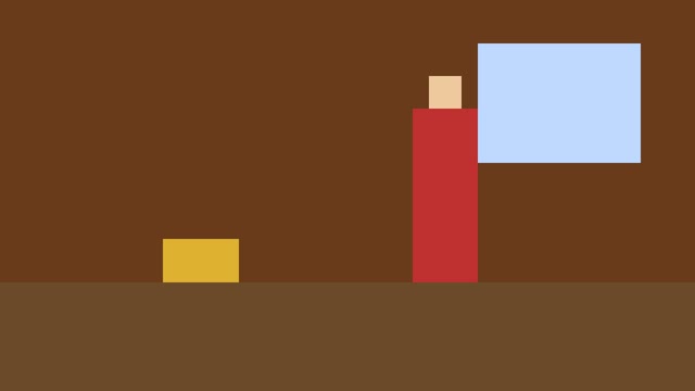 Contradicting frame: shot 6 at 0:20.0, the wall is brown